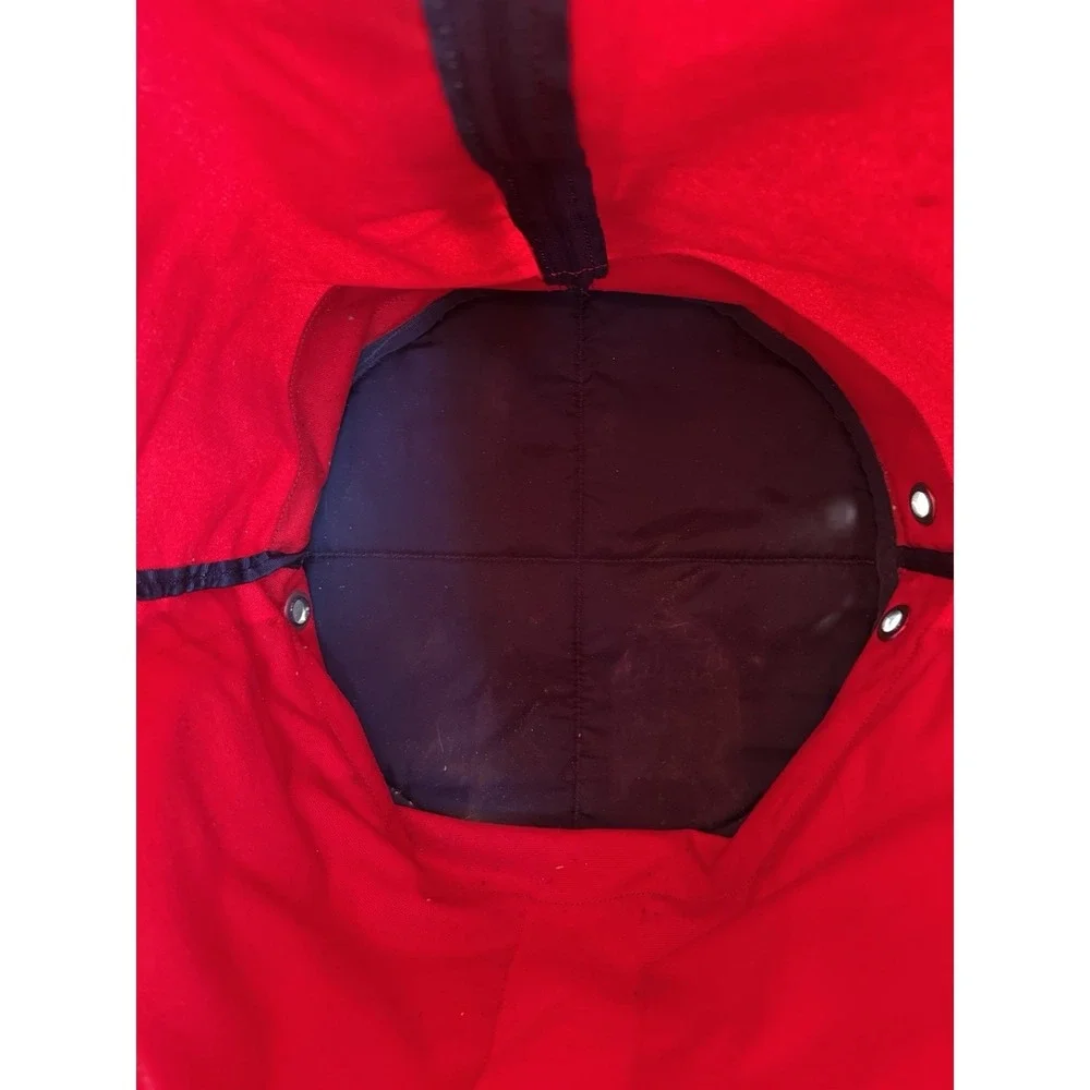 Vintage RARE Tommy Hilfiger Drawstring Backpack Red Navy Canvas Large Duffle Bag